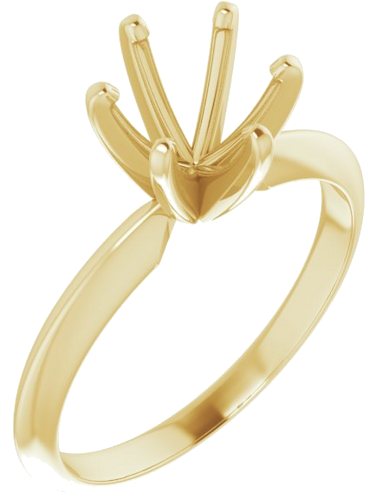 14K Yellow Round 6-Prong Solitaire Ring Mounting (1)