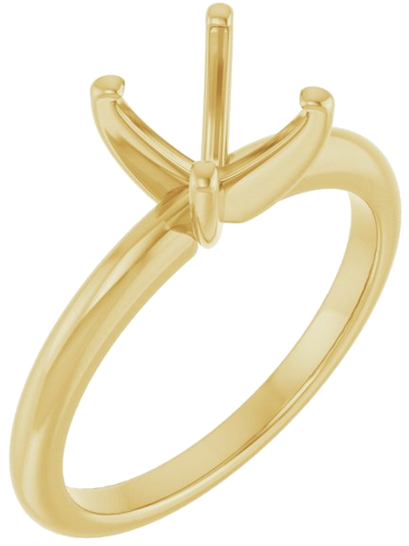 Sužadėtuvių Žiedas „Solitaire“ 585 Geltonojo Aukso Round 7.4mm (1)