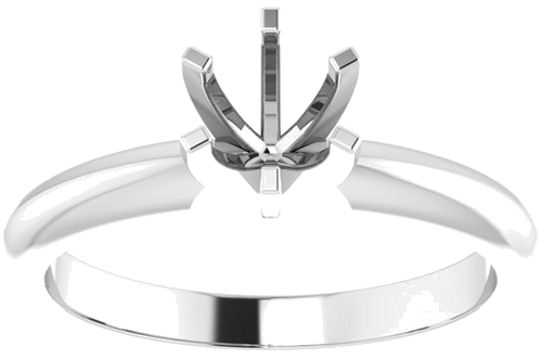 14K White 5-5.3 mm Round 6-Prong Solitaire Ring Mounting (3)