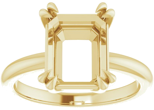 Sužadėtuvių Žiedas „Solitaire“ 585 Geltonojo Aukso Emerald 10mm x 8mm (3)