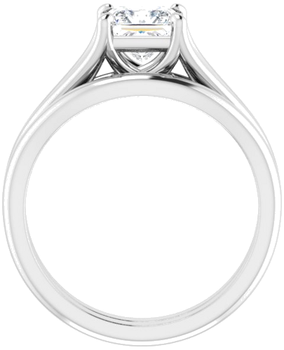 14K White 5.5 mm Square Solitaire Engagement Ring Mounting (7)