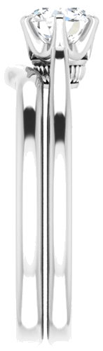 Sužadėtuvių Žiedas „Solitaire“ 585 Baltojo Aukso Round 5.5mm (6)