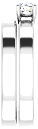 Sužadėtuvių Žiedas „Solitaire“ 585 Baltojo Aukso Round 4.1mm (9)