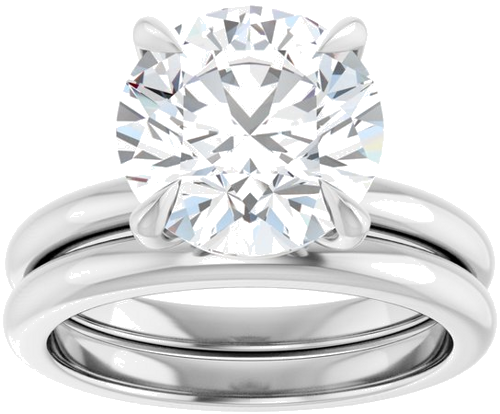 Sužadėtuvių Žiedas 585 Baltojo Aukso Round 10mm (4)