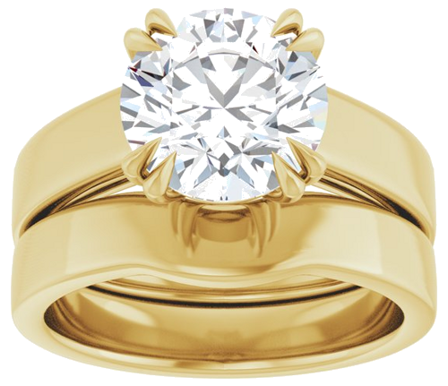 14K Yellow 9 mm Round Engagement Ring Mounting (8)