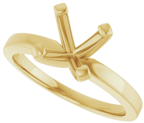 Sužadėtuvių Žiedas „Solitaire“ 417 Geltonojo Aukso Cushion 7mm (5)