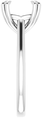 14K White 9 mm Cushion Solitaire Engagement Ring Mounting (4)