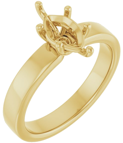 14K Yellow 10x5 mm Marquise Solitaire Engagement Ring Mounting (1)