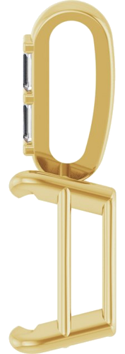 14K Yellow 8x6 mm Emerald .06 CTW Natural Diamond Semi-Set Pendant (3)