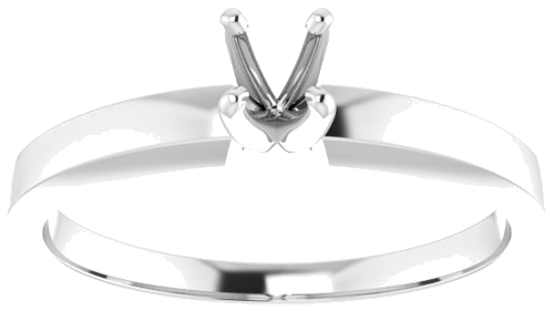 Sužadėtuvių Žiedas „Solitaire“ 585 Baltojo Aukso Round 3.5mm x 3.9mm (3)