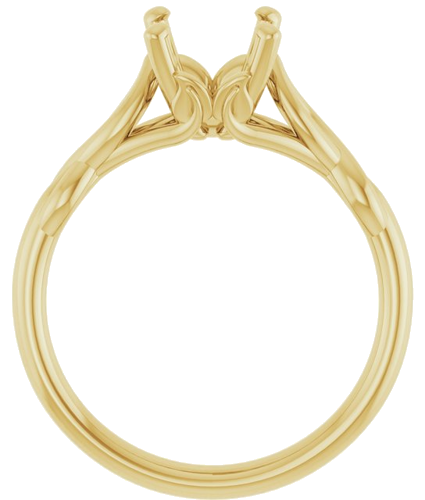 14K Yellow  9x7 mm Oval Solitaire Engagement Ring Mounting (2)