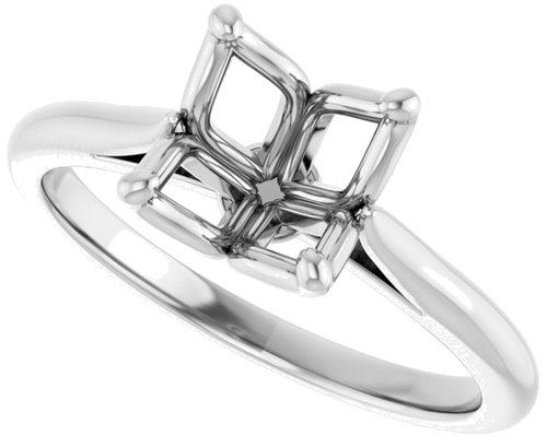 14K White  8 mm Round Solitaire Engagement Ring Mounting (5)