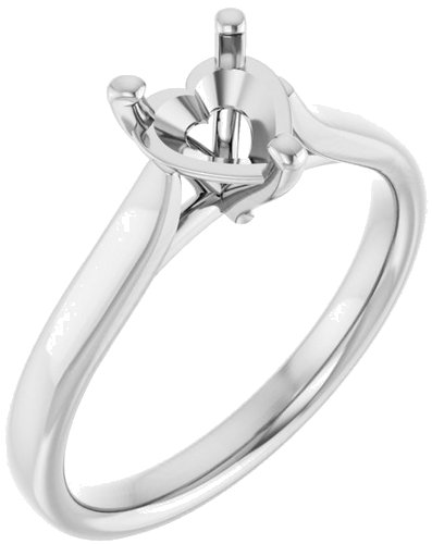 Sužadėtuvių Žiedas „Solitaire“ 585 Baltojo Aukso Heart Shape 6mm (1)