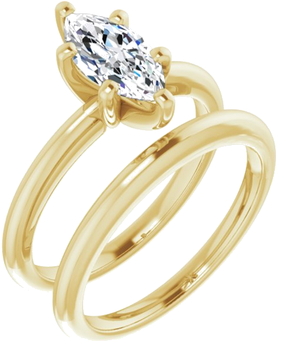 14K Yellow  10x5 mm Marquise Solitaire Engagement Ring Mounting (6)