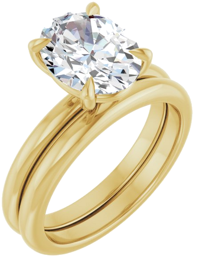 Sužadėtuvių Žiedas 750 Geltonojo Aukso Oval 10mm x 8mm (6)