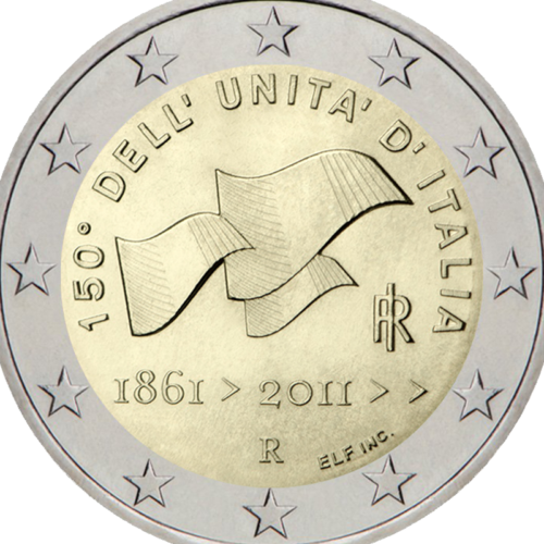 2011 Itālija Dell unita D Italia 2 eiro monēta (2)