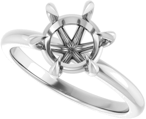 Platinum 8 mm Round Solitaire Engagement Ring Mounting (5)