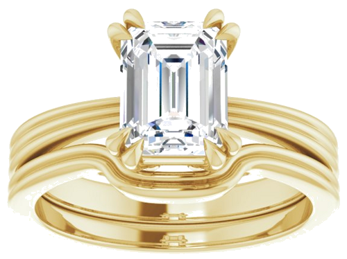 Sužadėtuvių Žiedas „Solitaire“ 585 Geltonojo Aukso Emerald 8mm x 6mm (8)