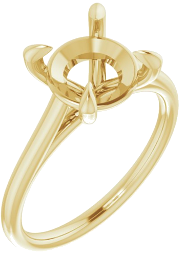14K Yellow  8.8 mm Round Solitaire Engagement Ring Mounting (1)