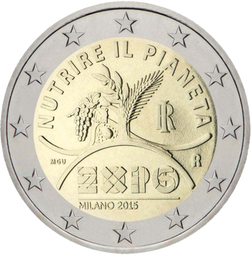 2015 Италия Expo 2015 в Милане монета 2 евро (1)