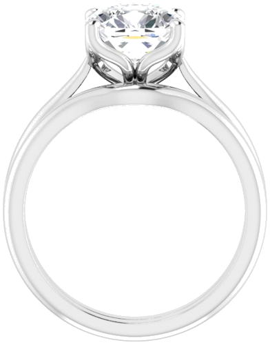 14K White  8 mm Cushion Solitaire Engagement Ring Mounting (7)