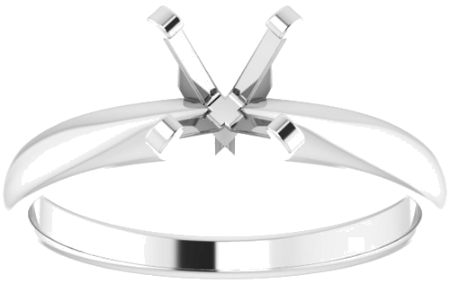 Sužadėtuvių Žiedas „Solitaire“ 585 Baltojo Aukso Round 6mm (3)