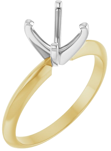 Sužadėtuvių Žiedas „Light Solitaire“ 585 Baltojo Ir Geltonojo Aukso Round 6.6mm x 7.2mm (1)