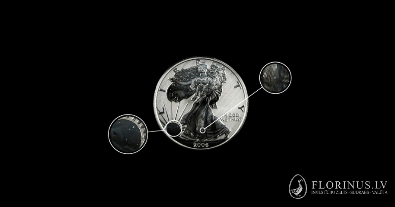 plankumi uz sudraba monētām