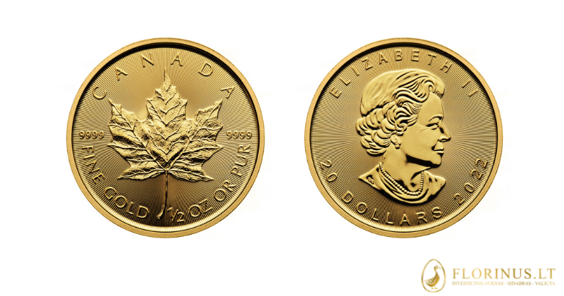 Zelta kļavas lapas monēta