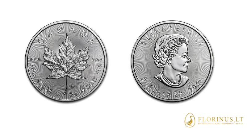 Kļavas lapas sudraba monēta