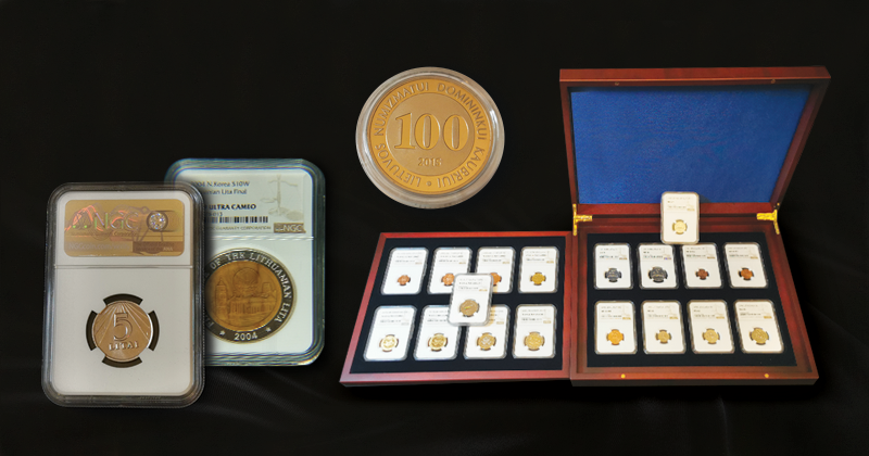 euro ir litų monetos