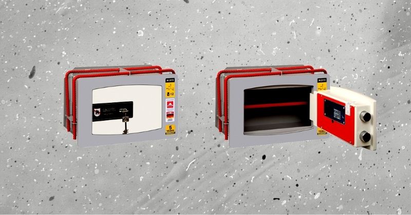 depiction of built-in safes from inside and outside