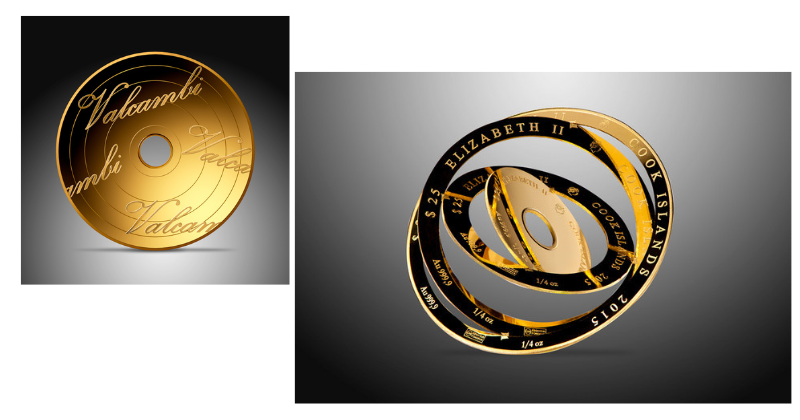 auksinė armiliarinė moneta 