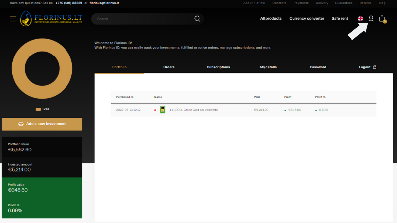 Florinus ID precious metals investment dashboard