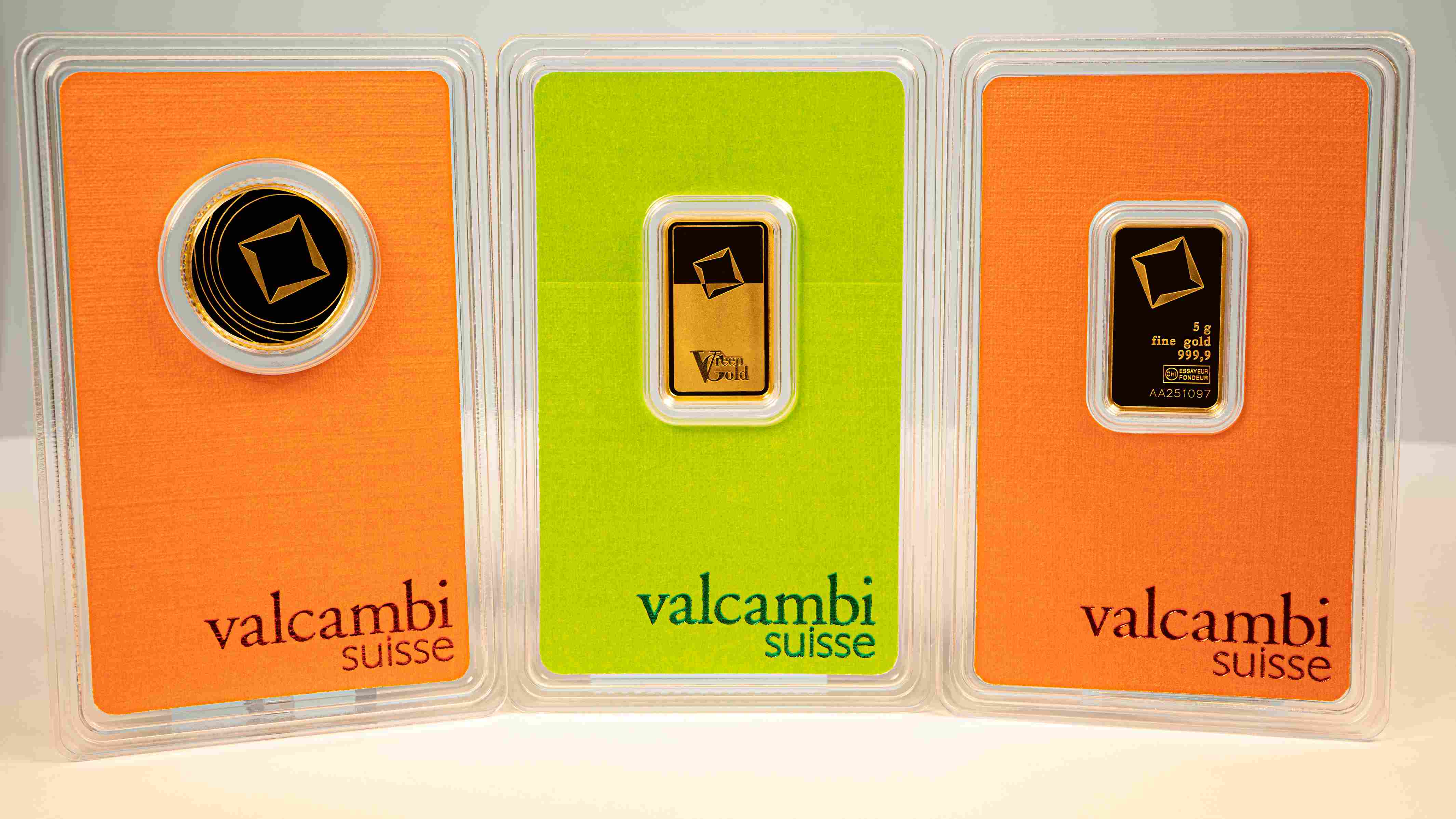 a set of valcambi bars of 1 gram
