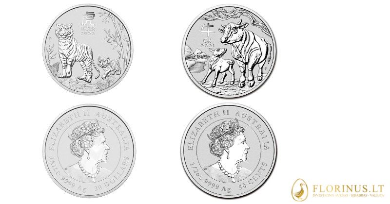 Mēness sērijas sudraba monētas